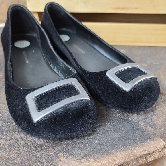 Melissa + Thais Losso Severine Velvet Flats 6 - Picture 4 of 8